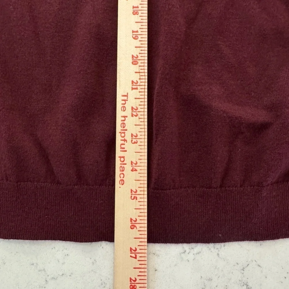 J CREW Slim washable merino wool crewneck sweater Item AD607 Burgundy Size M NEW